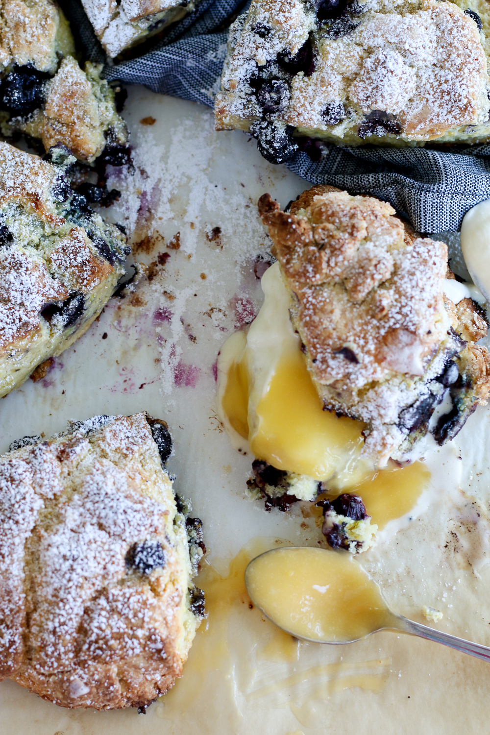 Lemon &amp; Blueberry Scones with Lemon Curd &amp; Buttermilk Whipped Cream ...
