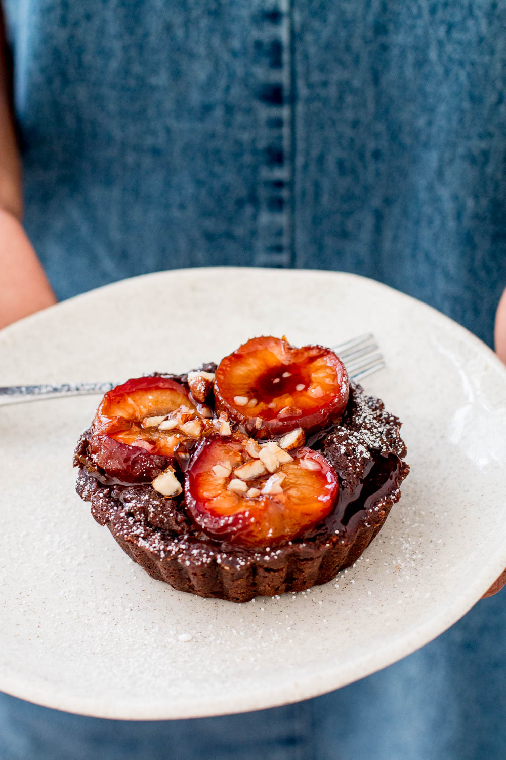 Roasted Plum & Chocolate Frangipane Tarts