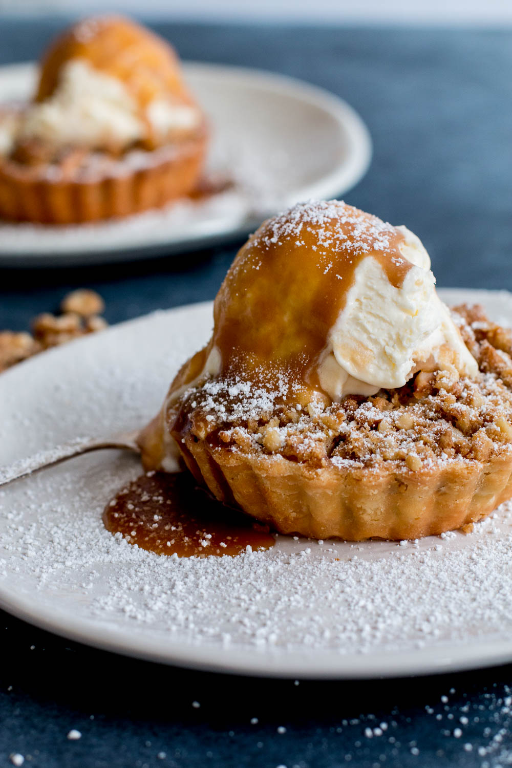 Apple & Walnut Crumble Tarts with Miso Butterscotch Ice Cream