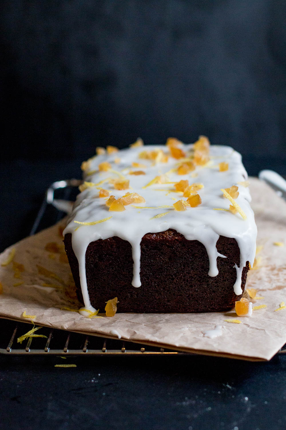 Fresh ginger, molasses & apple loaf cake-2