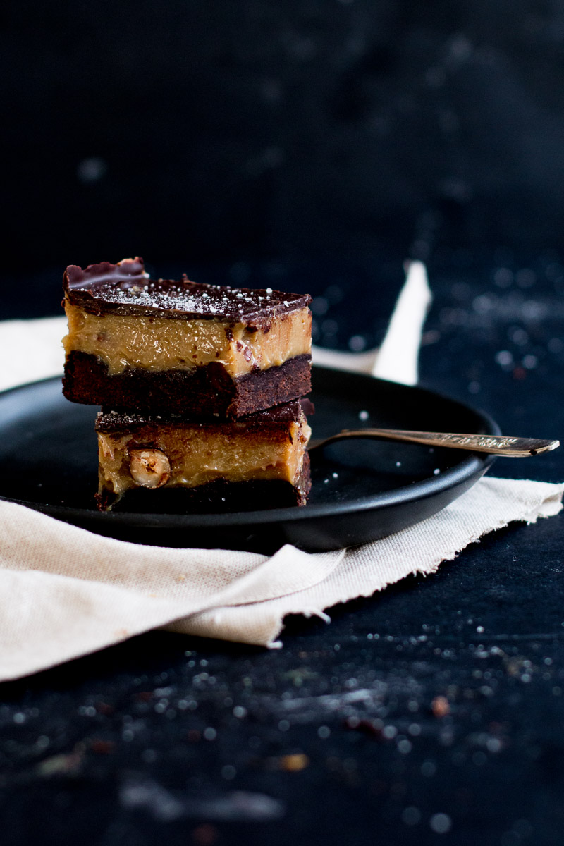 Chocolate, Hazelnut & Espresso Caramel Slice