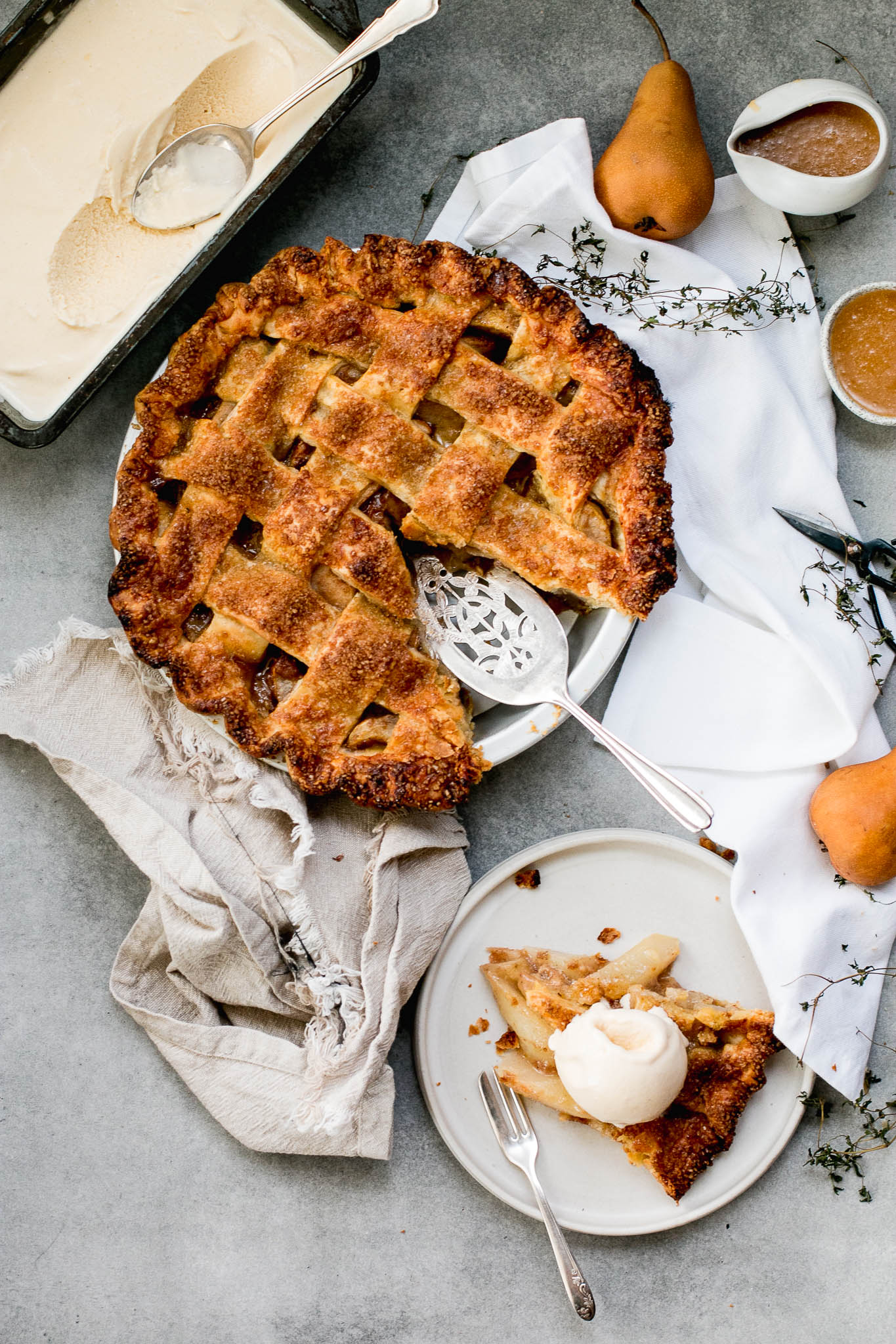 Salted Caramel Pear Pie - The Brick Kitchen