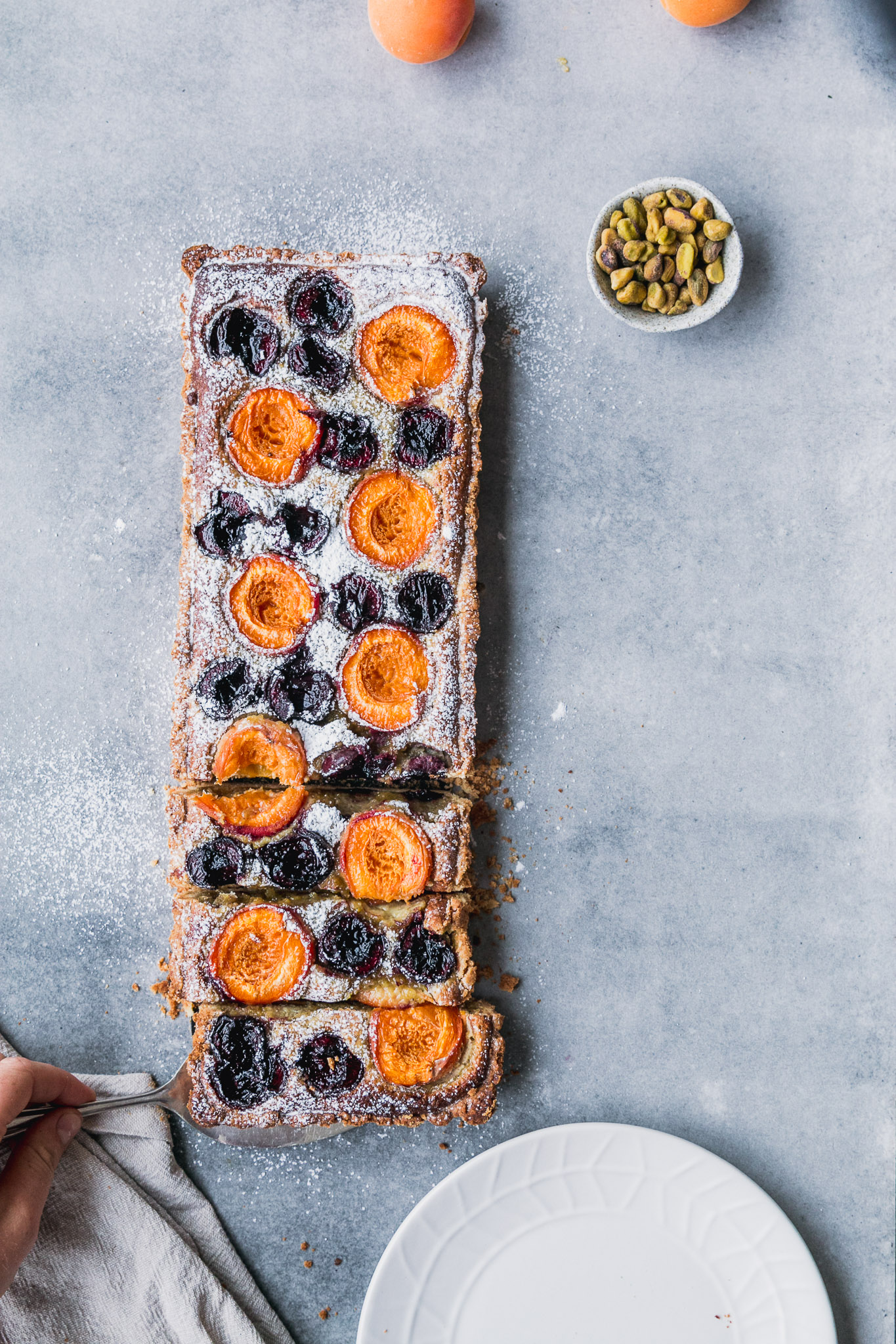 Apricot & Tahini Pistachio Frangipane Tart - The Brick Kitchen