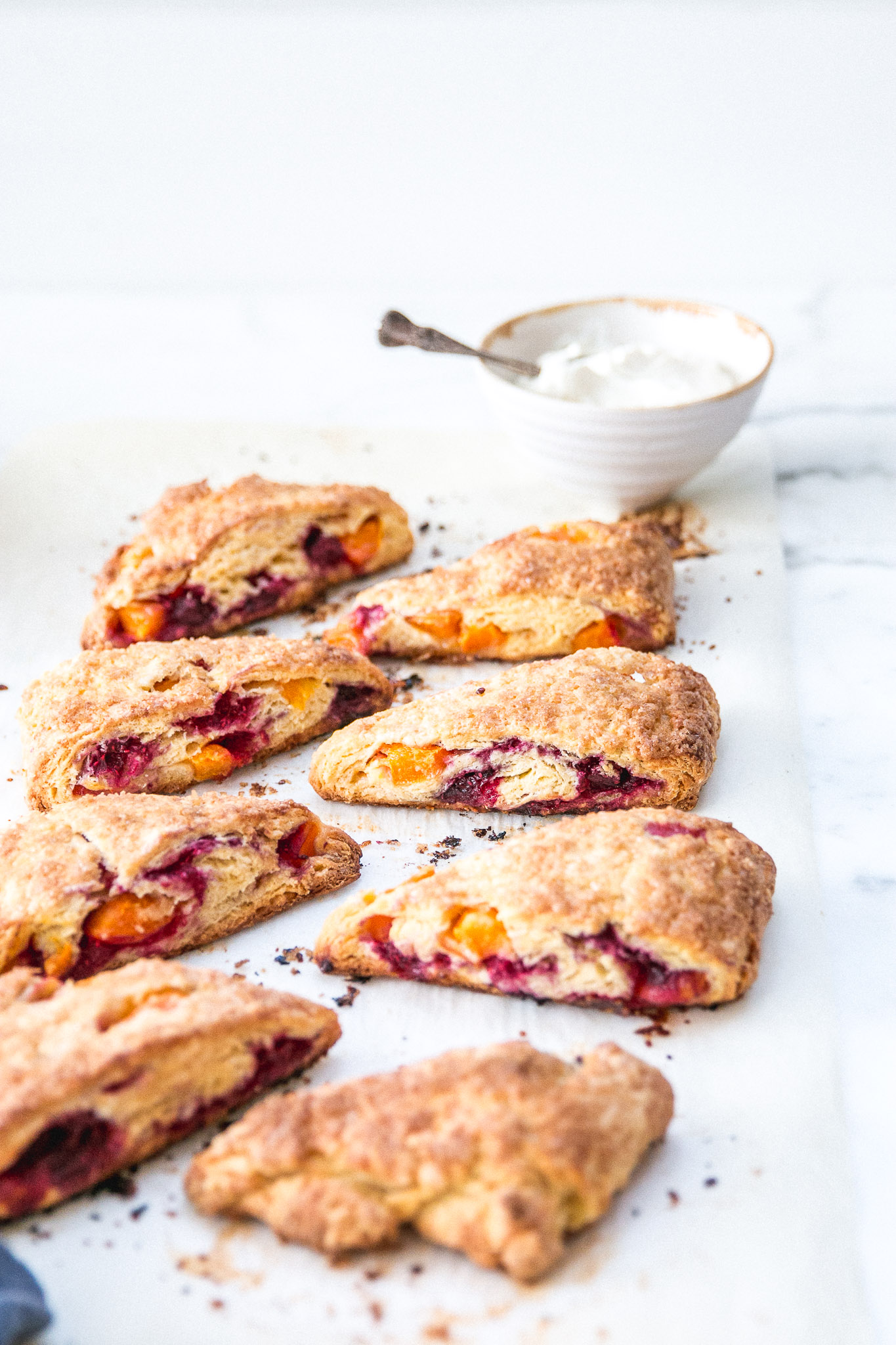 Apricot & Raspberry Creme Fraiche Scones - The Brick Kitchen