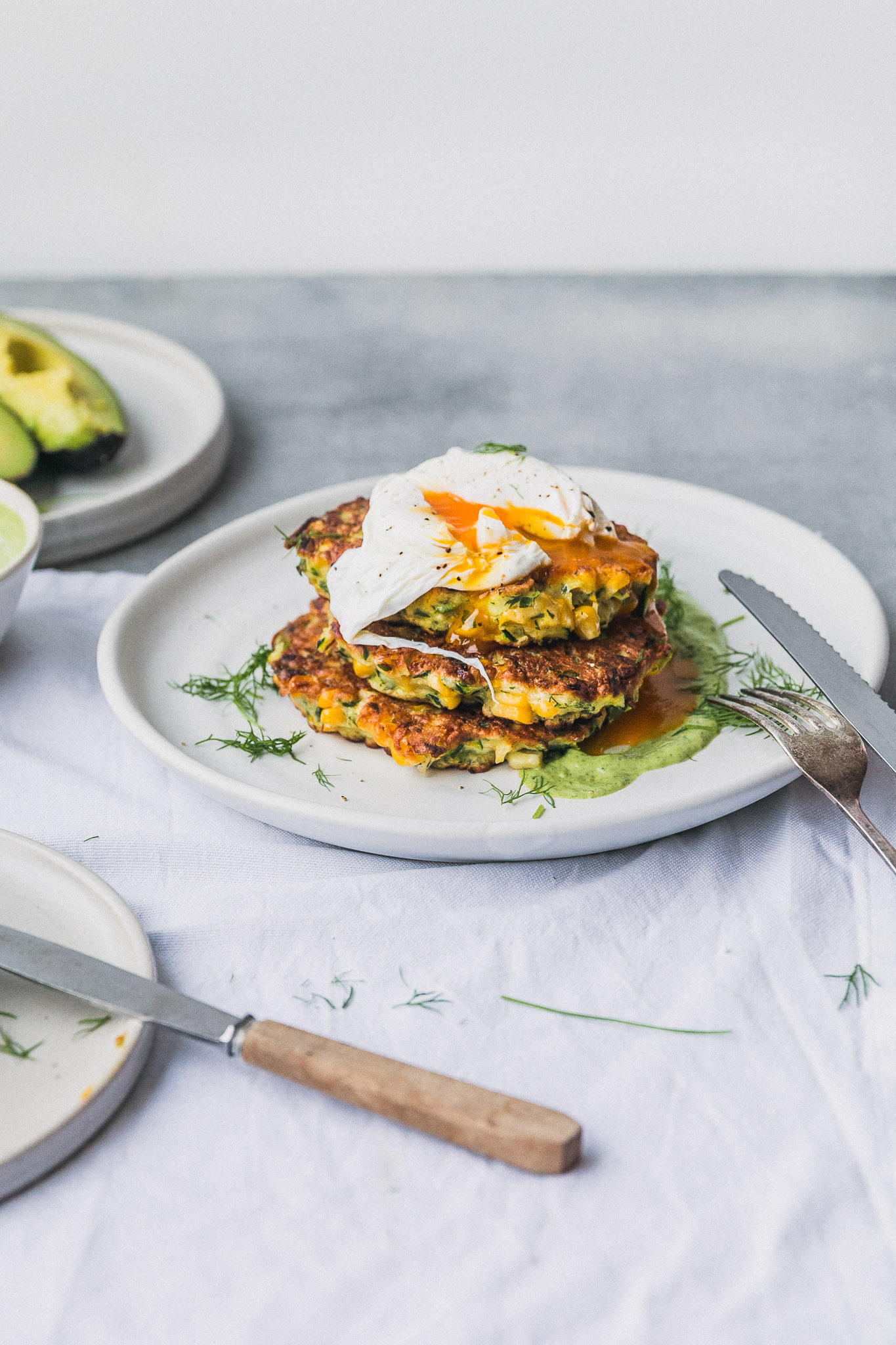 Corn, Zucchini & Goats Cheese Fritters - The Brick Kitchen