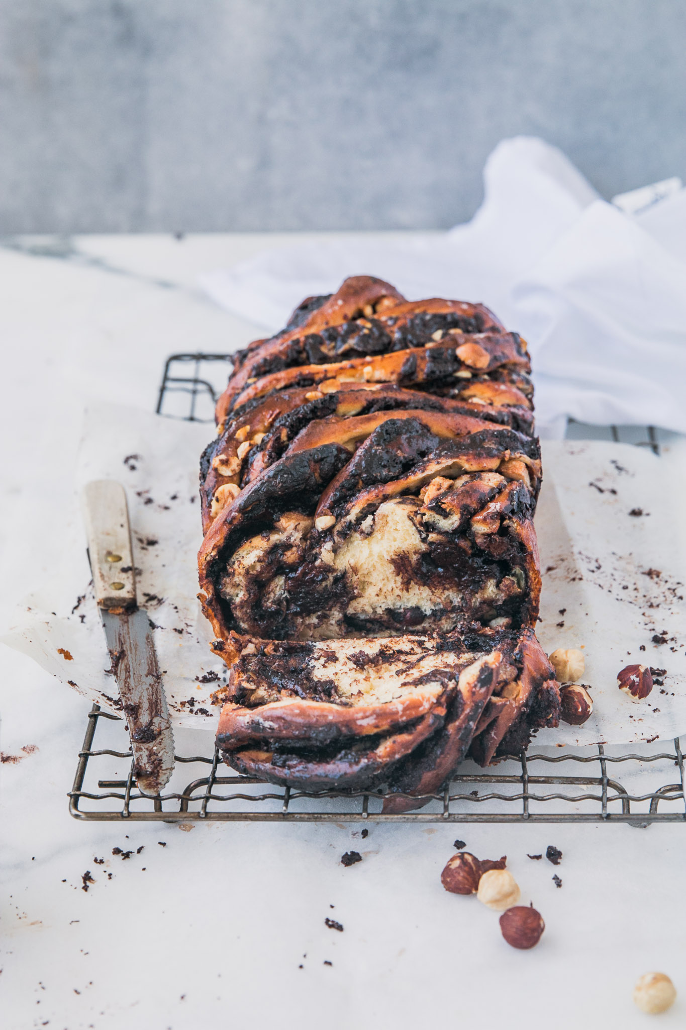 Chocolate, Hazelnut & Pear Babka - The Brick Kitchen