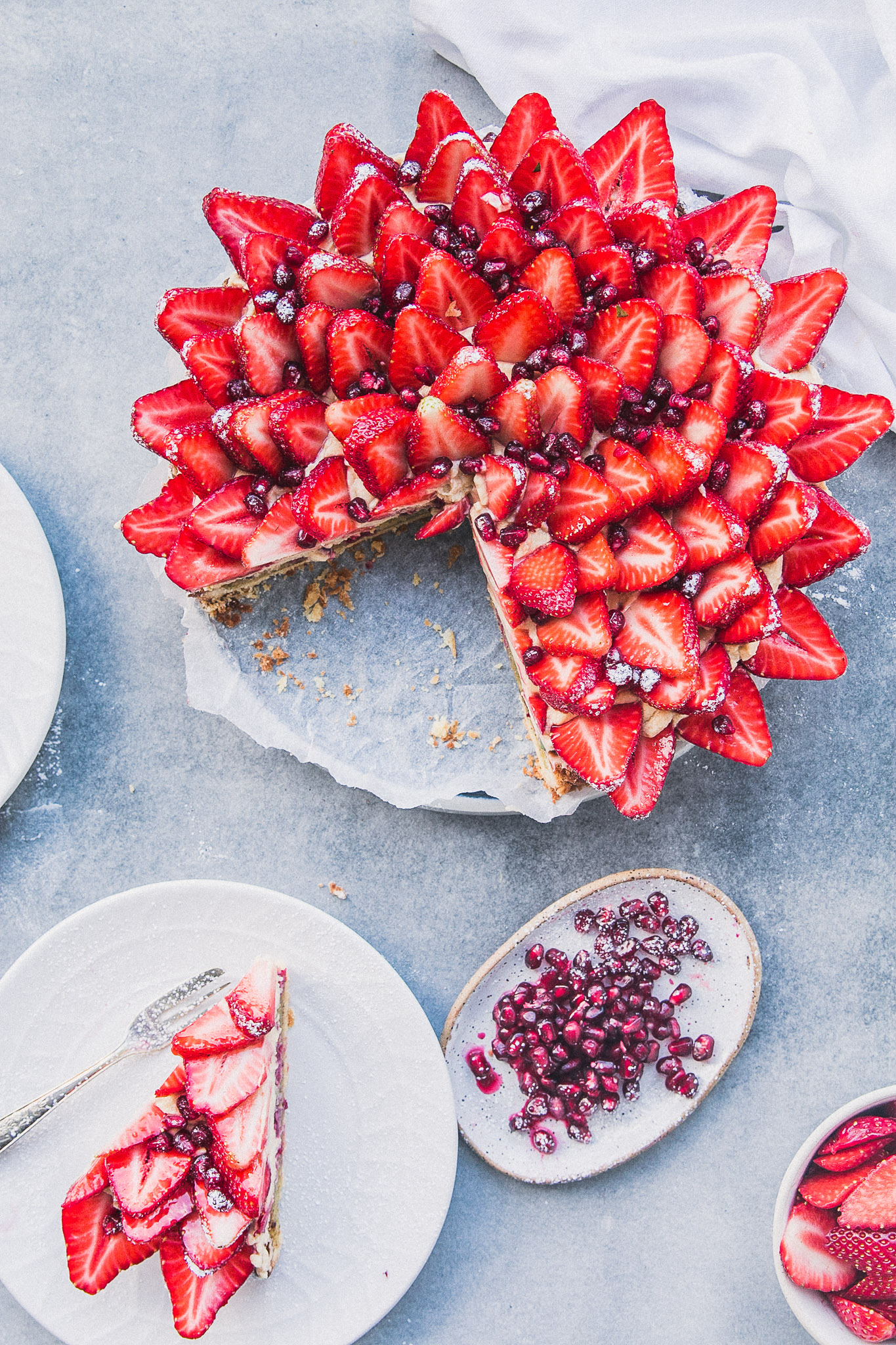 Strawberry, Pomegranate & Pistachio Tart - The Brick Kitchen