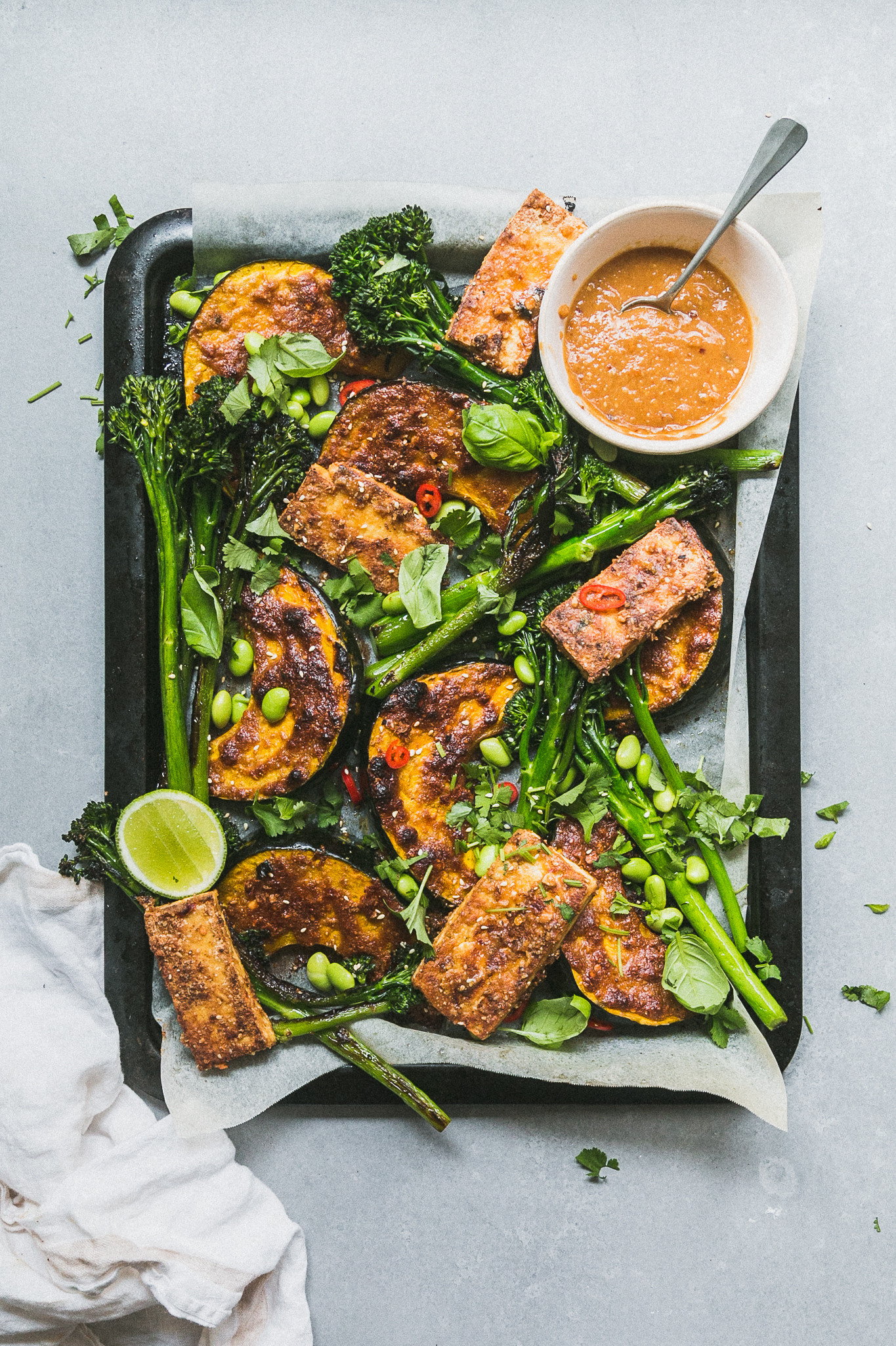 Satay Roast Pumpkin, Broccoli & Tofu - The Brick Kitchen